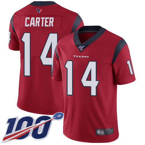 Houston Texans Limited Red Men DeAndre Carter Alternate Jersey NFL Football #14 100th Season Vapor Untouchable->houston texans->NFL Jersey